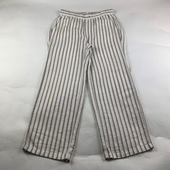 Old Navy Natural Stripe Linen Blend Wide Leg Lounge Pant S - Picture 1 of 7